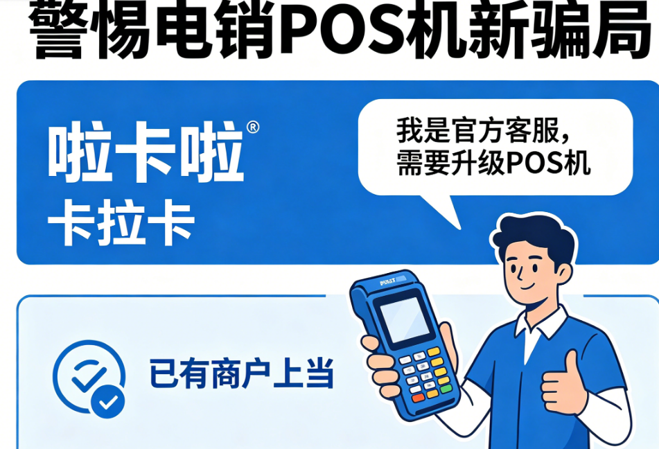 警惕电销POS机新骗局：“啦卡啦”“卡拉卡”冒充官方客服，已有商户上当！